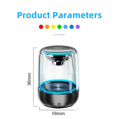 C7 Bluetooth 5.0 Speaker Transparent LED Luminous Subwoofer TWS 6D Surround HIFI Stereo Cool Audio, C7