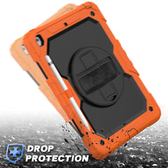 For iPad 10.2    Shockproof Colorful Silica Gel + PC Protective Case with Holder & Shoulder Strap & Hand Strap & Pen Slot