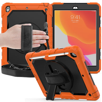 For iPad 10.2    Shockproof Colorful Silica Gel + PC Protective Case with Holder & Shoulder Strap & Hand Strap & Pen Slot