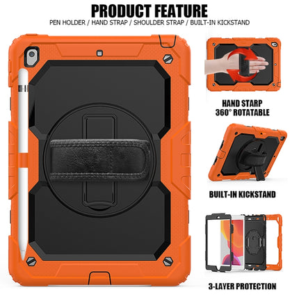 For iPad 10.2    Shockproof Colorful Silica Gel + PC Protective Case with Holder & Shoulder Strap & Hand Strap & Pen Slot