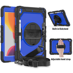 For iPad 10.2    Shockproof Colorful Silica Gel + PC Protective Case with Holder & Shoulder Strap & Hand Strap & Pen Slot