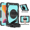 For iPad 10.2    Shockproof Colorful Silica Gel + PC Protective Case with Holder & Shoulder Strap & Hand Strap & Pen Slot