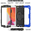 For iPad 10.2    Shockproof Colorful Silica Gel + PC Protective Case with Holder & Shoulder Strap & Hand Strap & Pen Slot