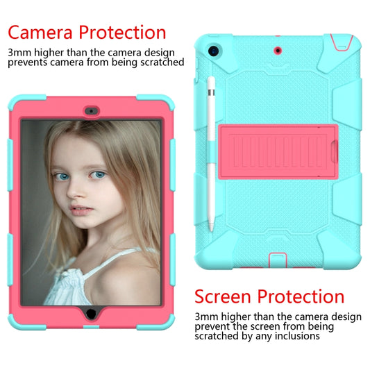 For iPad 10.2  Shockproof Two-Color Silicone Protection Case with Holder & Pen Slot, For iPad 10.2