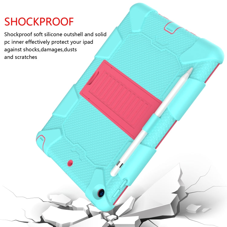 For iPad 10.2  Shockproof Two-Color Silicone Protection Case with Holder & Pen Slot, For iPad 10.2