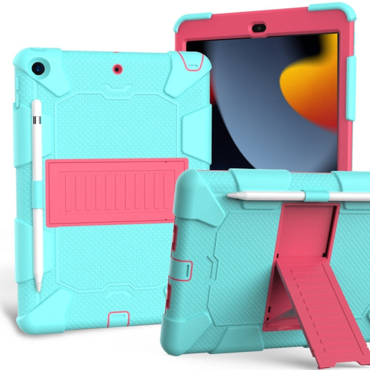 For iPad 10.2  Shockproof Two-Color Silicone Protection Case with Holder & Pen Slot, For iPad 10.2