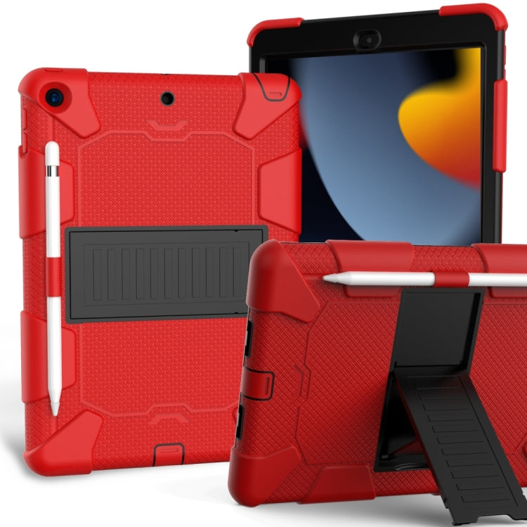 For iPad 10.2  Shockproof Two-Color Silicone Protection Case with Holder & Pen Slot, For iPad 10.2