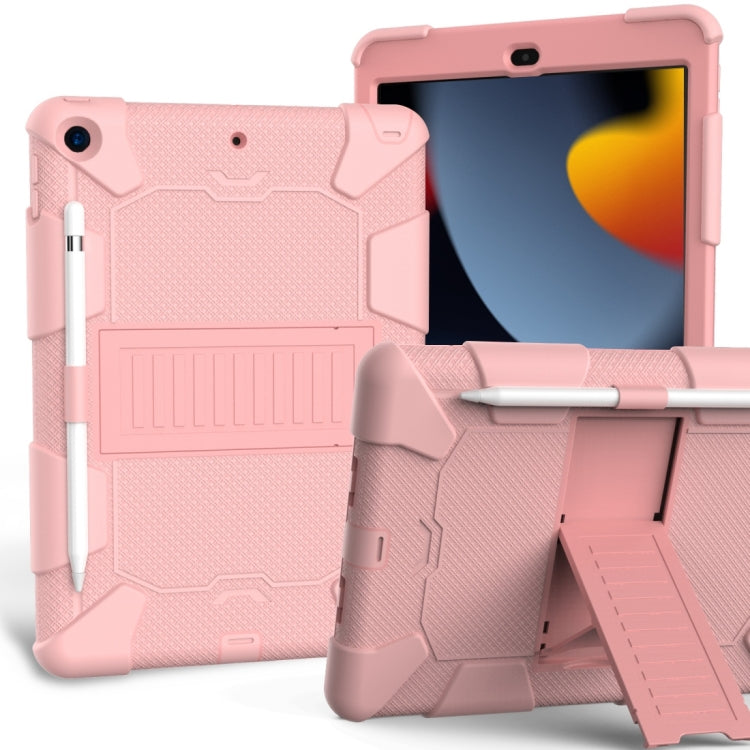 For iPad 10.2  Shockproof Two-Color Silicone Protection Case with Holder & Pen Slot, For iPad 10.2