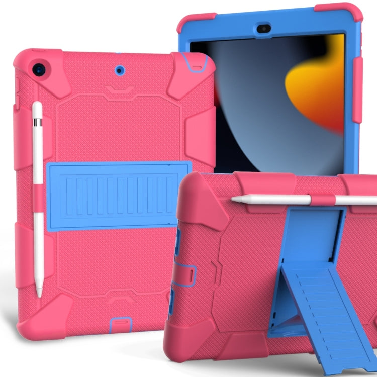 For iPad 10.2  Shockproof Two-Color Silicone Protection Case with Holder & Pen Slot, For iPad 10.2