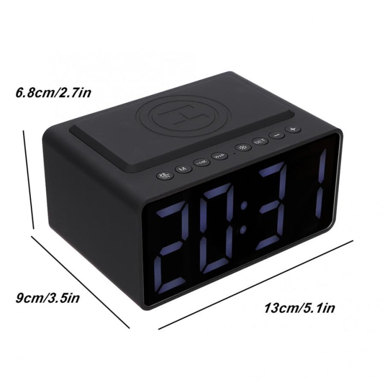 AEC BT508 Wireless Charging Bluetooth Speaker LED Alarm Clock Power Bank Three-In-One Speaker