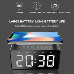 AEC BT508 Wireless Charging Bluetooth Speaker LED Alarm Clock Power Bank Three-In-One Speaker