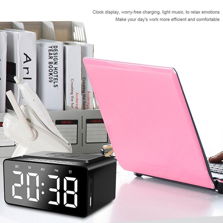 AEC BT508 Wireless Charging Bluetooth Speaker LED Alarm Clock Power Bank Three-In-One Speaker