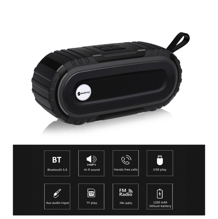 New Rixing NR5016 Wireless Portable Bluetooth Speaker Stereo Sound 10W System Music Subwoofer Column, Support TF Card, FM