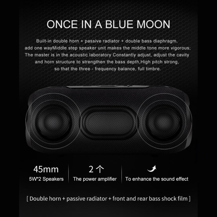 New Rixing NR5016 Wireless Portable Bluetooth Speaker Stereo Sound 10W System Music Subwoofer Column, Support TF Card, FM