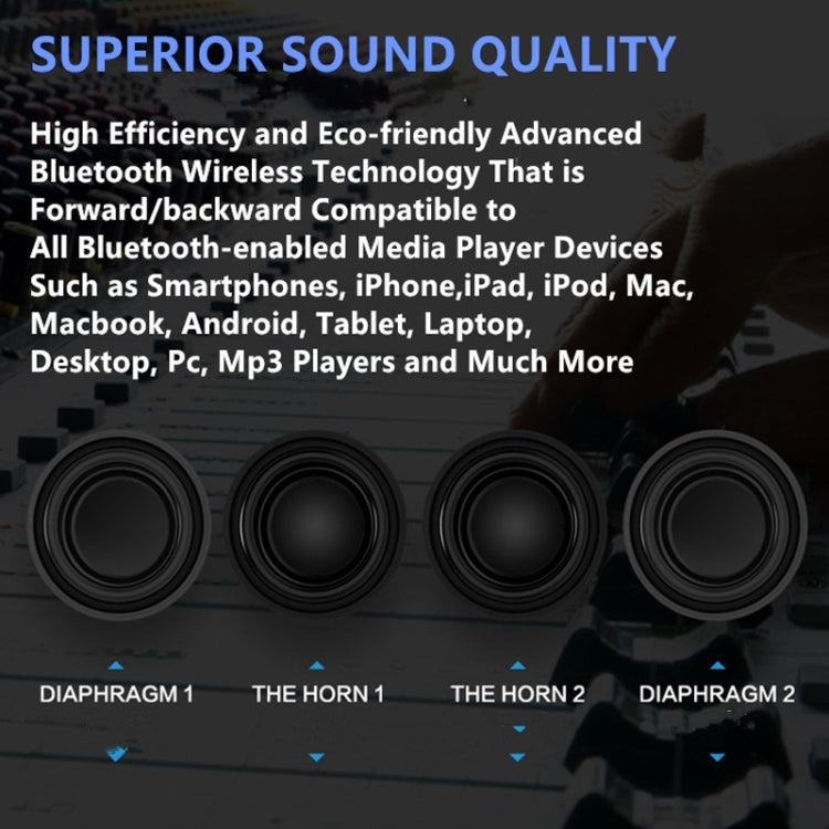 Newrixing NR5017 LED Bluetooth Portable Speaker TWS Connection Loudspeaker Sound System 10W Stereo Surround Speaker