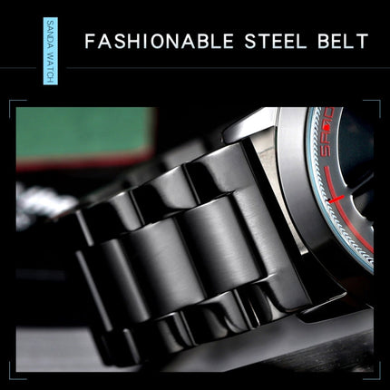 SANDA1009 Watch Man Student Casual Waterproof Steel Band Watch Man
