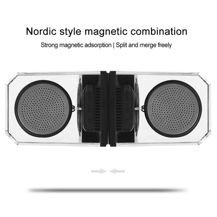 BT628 10W Portable TWS Transparent Bluetooth Speakers With Magnetic Connectable Base Outdoor Stereo Bass Subwoofer