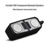 BT628 10W Portable TWS Transparent Bluetooth Speakers With Magnetic Connectable Base Outdoor Stereo Bass Subwoofer