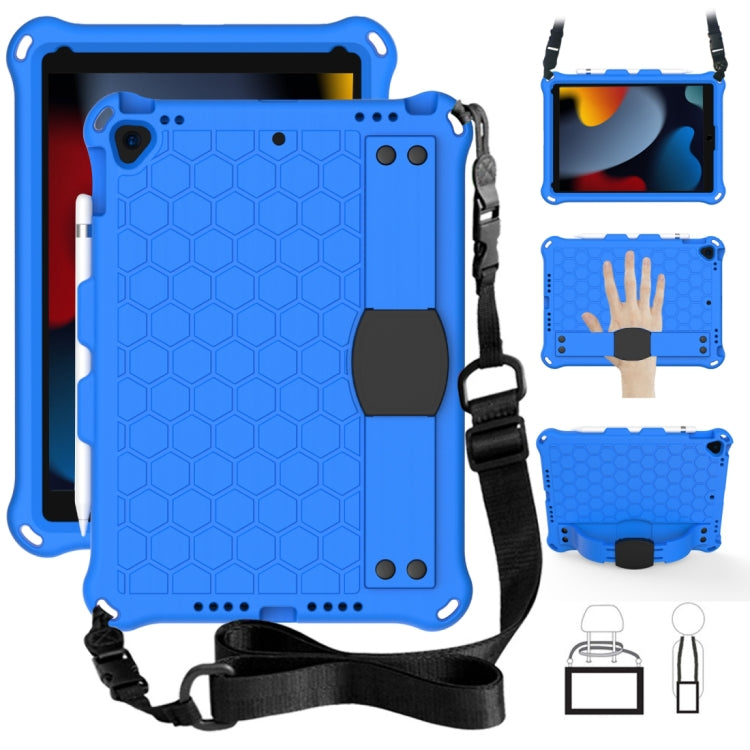 Honeycomb Design EVA + PC Four Corner Anti Falling Flat Protective Shell With Straps, For iPad Air/Air2/Pro9.7, For iPad 10.2, For    iPad Pro 10.5, For iPad  Air 2019 10.5