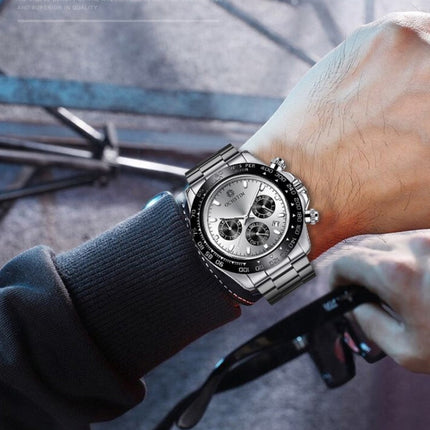 OCHSTIN Augusten 6103B Multi Function Quartz Watch Sports luminous Waterproof Watch Calendar Steel Band Men  Watch