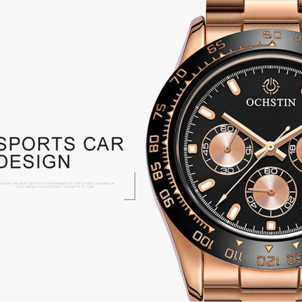 OCHSTIN Augusten 6103B Multi Function Quartz Watch Sports luminous Waterproof Watch Calendar Steel Band Men  Watch
