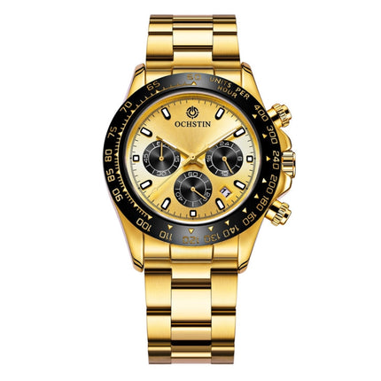 OCHSTIN Augusten 6103B Multi Function Quartz Watch Sports luminous Waterproof Watch Calendar Steel Band Men  Watch