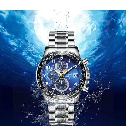 OCHSTIN   6112 Men Multi  Function Watch Fashion Sports Business Calendar Luminous Men Watch Quartz Watch Steel Watch