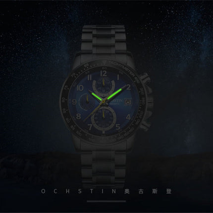 OCHSTIN   6112 Men Multi  Function Watch Fashion Sports Business Calendar Luminous Men Watch Quartz Watch Steel Watch