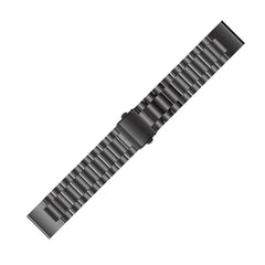 For Garmin Fenix 5 Three-Bead Stainless Steel Metal Watchband, 22MM, 26MM