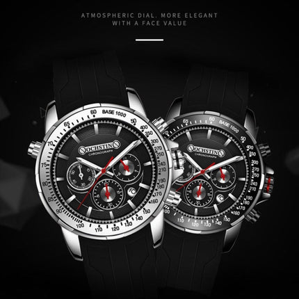 OCHSTIN 6125A Multi Function Chronograph Men  Sports Silicone Quartz Waterproof Men  Watch