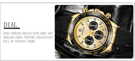 OCHSTIN 6103 Multi Function Quartz Watch Silicone Watch Band Sports Luminous Waterproof Watch