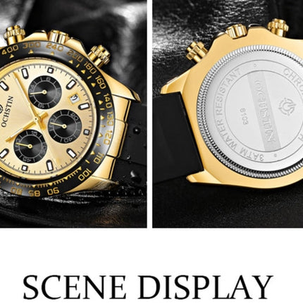 OCHSTIN 6103 Multi Function Quartz Watch Silicone Watch Band Sports Luminous Waterproof Watch