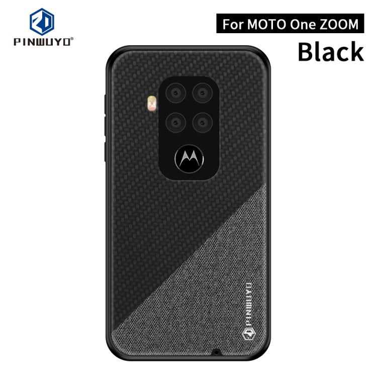 PINWUYO Rong Series  Shockproof PC + TPU+ Chemical Fiber Cloth Protective Cover, For Motorola One Zoom / One Pro, For  Motorola Moto E6 Plus, For  Motorola Moto E6 Play