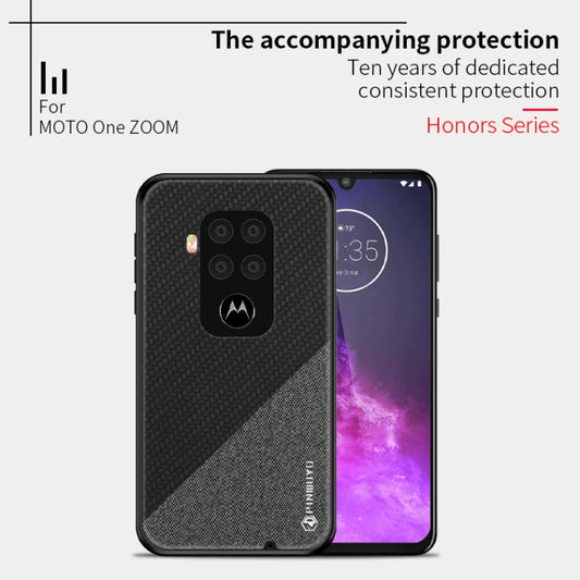 PINWUYO Rong Series  Shockproof PC + TPU+ Chemical Fiber Cloth Protective Cover, For Motorola One Zoom / One Pro, For  Motorola Moto E6 Plus, For  Motorola Moto E6 Play