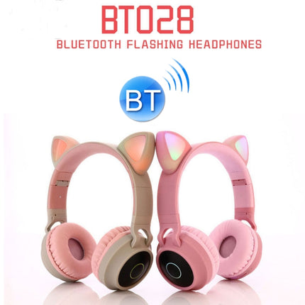 Cute Cat Ear Bluetooth 5.0 Headphones Foldable On-Ear Stereo Wireless Headset Headphone with Mic / LED Light / FM Radio / TF Card, SYA00833501F, SYA00833501A, SYA00833501B, SYA00833501C, SYA00833501D, SYA00833501E