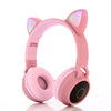 Cute Cat Ear Bluetooth 5.0 Headphones Foldable On-Ear Stereo Wireless Headset Headphone with Mic / LED Light / FM Radio / TF Card, SYA00833501F, SYA00833501A, SYA00833501B, SYA00833501C, SYA00833501D, SYA00833501E