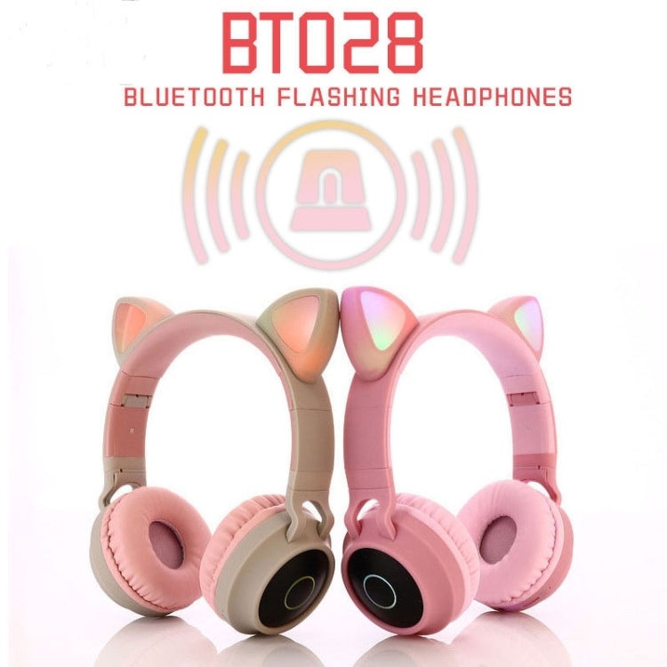 Cute Cat Ear Bluetooth 5.0 Headphones Foldable On-Ear Stereo Wireless Headset Headphone with Mic / LED Light / FM Radio / TF Card, SYA00833501F, SYA00833501A, SYA00833501B, SYA00833501C, SYA00833501D, SYA00833501E