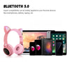 Cute Cat Ear Bluetooth 5.0 Headphones Foldable On-Ear Stereo Wireless Headset Headphone with Mic / LED Light / FM Radio / TF Card, SYA00833501F, SYA00833501A, SYA00833501B, SYA00833501C, SYA00833501D, SYA00833501E