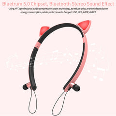 ZW29 Cat Ear Stereo Sound HIFI Fashion Outdoor Portable Sports Wireless  Bluetooth Headset with Mic & LED Light Glowing