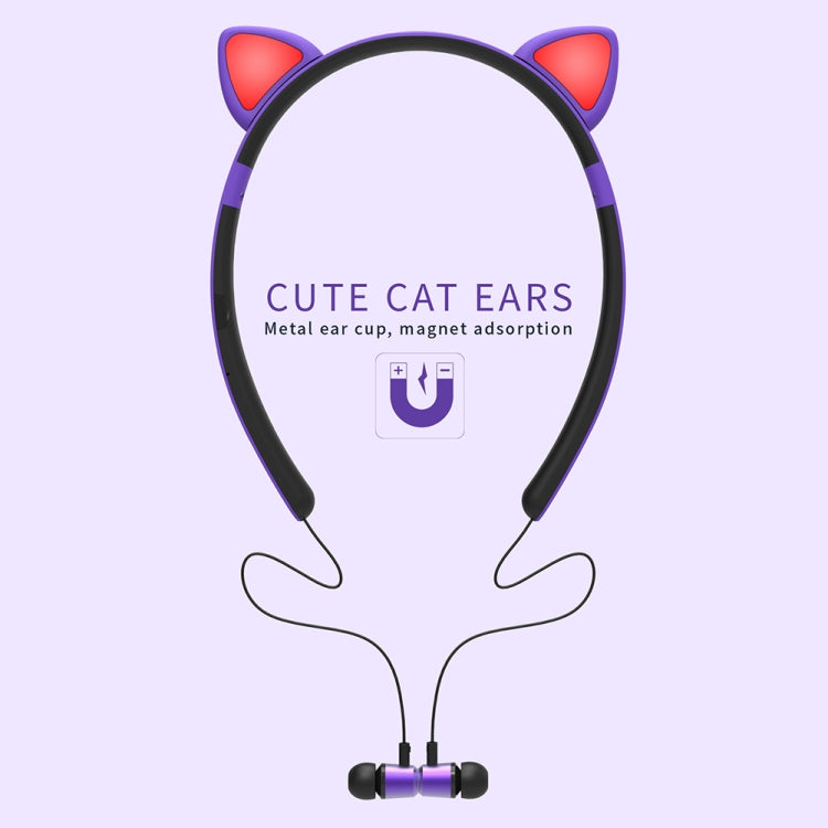 ZW29 Cat Ear Stereo Sound HIFI Fashion Outdoor Portable Sports Wireless  Bluetooth Headset with Mic & LED Light Glowing