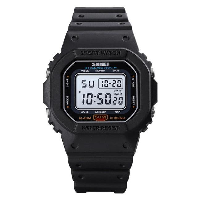 Skmei 1608 Multi-Function Student Electronic Watch Waterproof Timing Silicone Sports Watch