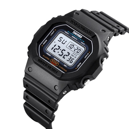 Skmei 1608 Multi-Function Student Electronic Watch Waterproof Timing Silicone Sports Watch