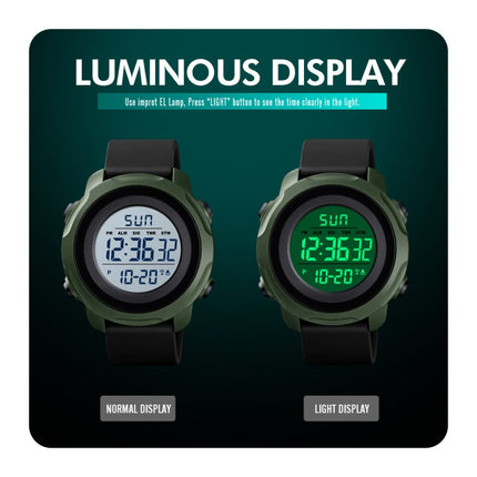 Skmei 1540 Fashion Outdoor Sports Large Dial Student Watch Multi Function Waterproof Mens Electronic Watch