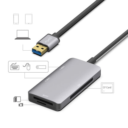 Onten 8107 USB3.0 HUB with CF SD TF Card Reader, 8107