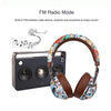 VJ086 Graffiti Headset Wireless Sports Bluetooth Headset Water Transfer Color Print Headset, Support TF, FM