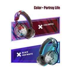 VJ086 Graffiti Headset Wireless Sports Bluetooth Headset Water Transfer Color Print Headset, Support TF, FM