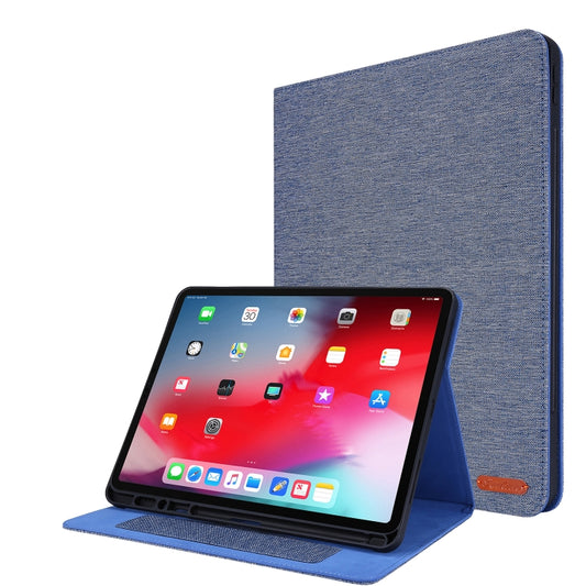 Horizontal Flip TPU + Fabric PU Leather Protective Case with Name Card Clip, For iPad Pro 12.9(2020)