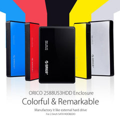 ORICO 2588US3-V1 2.5 inch USB3.0 Hard Drive Enclosure, Black