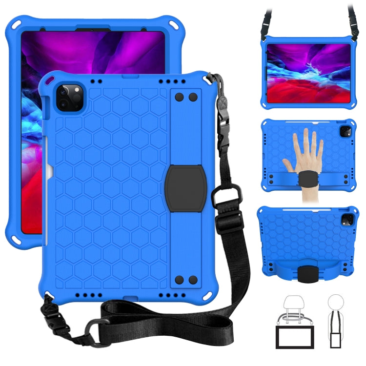 Honeycomb Design EVA + PC Four Corner Anti Falling Flat Protective Shell With Straps, For iPad Pro 11 2020