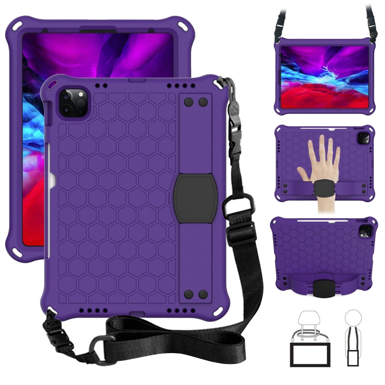 Honeycomb Design EVA + PC Four Corner Anti Falling Flat Protective Shell With Straps, For iPad Pro 11 2020